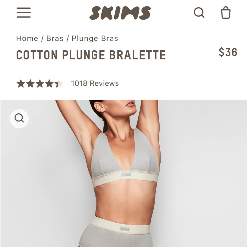 SKIMS Cotton Plunge Bralette